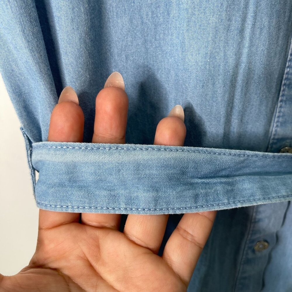 NWT Calvin Klein Jeans Kid's Blue Cotton Belted Short Sleeve Dress Size Medium - Picture 11 of 11